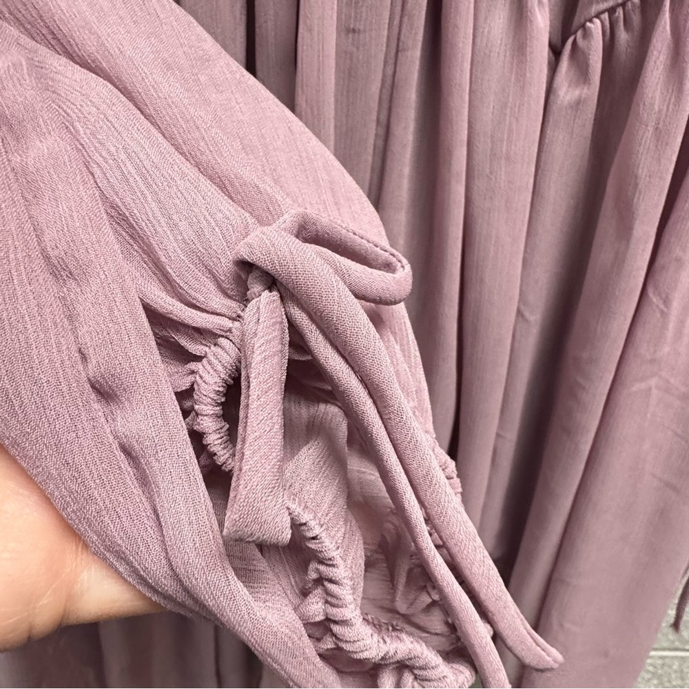 Arula Dusty Mauve Boho Swing Dress Long Sleeve Size A (14/16 XL 1X) - Picture 4 of 5